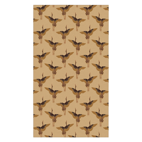 Iveta Abolina Deep Brown Cranes Cider Tablecloth