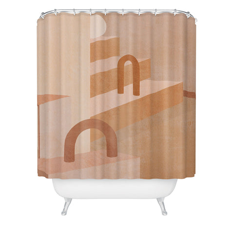 Iveta Abolina Delicious Terracotta Curves I Shower Curtain