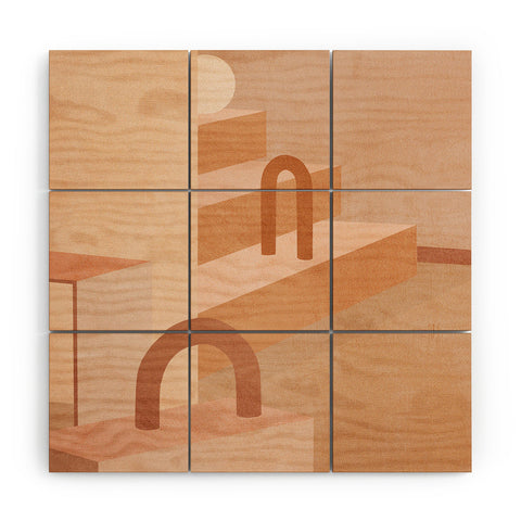 Iveta Abolina Delicious Terracotta Curves I Wood Wall Mural