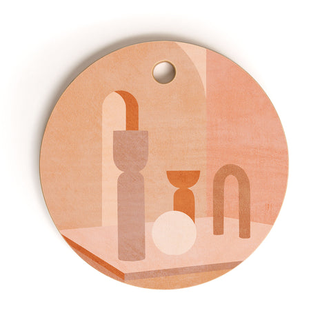 Iveta Abolina Delicious Terracotta Curves II Cutting Board Round