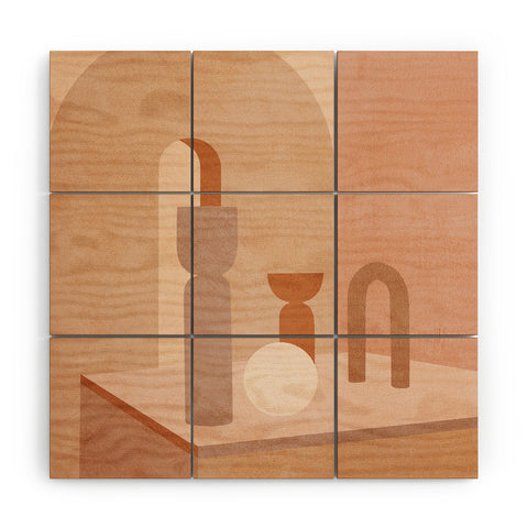 Iveta Abolina Delicious Terracotta Curves II Wood Wall Mural