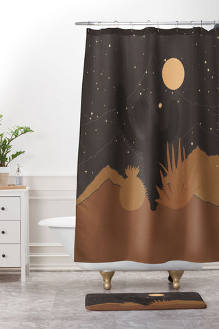 Iveta Abolina Desert Moon Phase III Shower Curtain And Mat