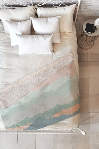 Iveta Abolina Desert Sage Dunes Fleece Throw Blanket