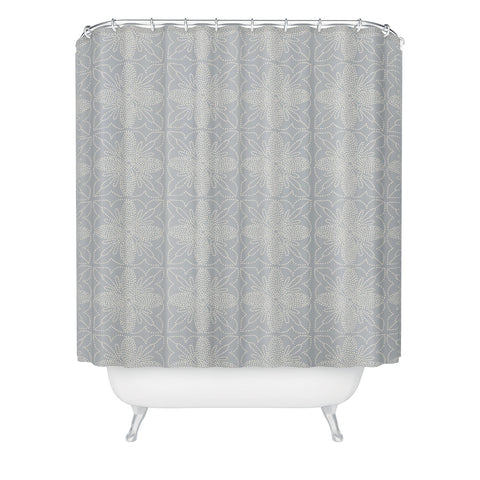 Iveta Abolina Dotted Tile Pale Blue Shower Curtain