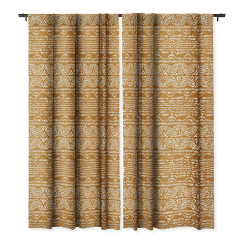 Iveta Abolina Dripping Dots Caramel Blackout Window Curtain
