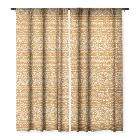 Iveta Abolina Dripping Dots Caramel Sheer Window Curtain