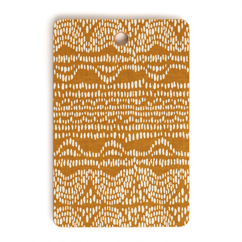 Iveta Abolina Dripping Dots Caramel Cutting Board Rectangle