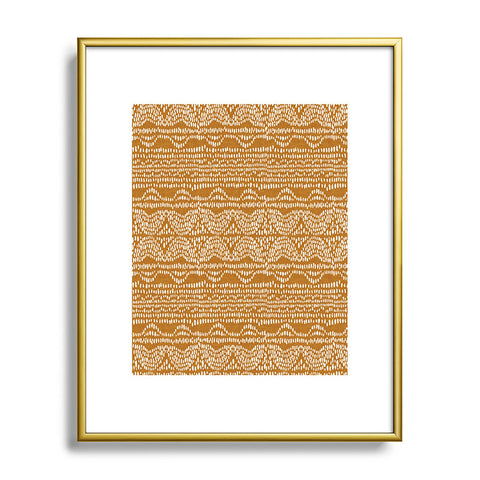 Iveta Abolina Dripping Dots Caramel Metal Framed Art Print