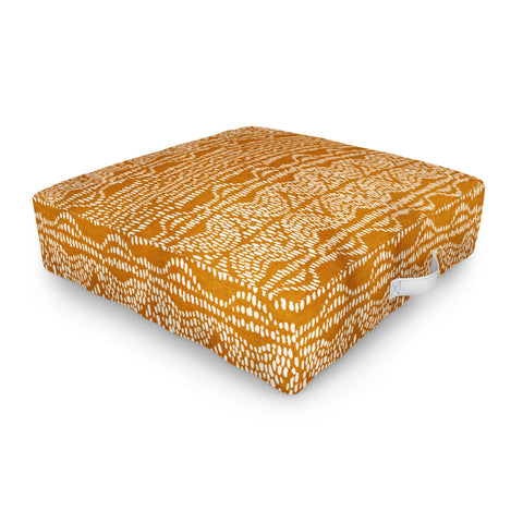 Iveta Abolina Dripping Dots Caramel Outdoor Floor Cushion