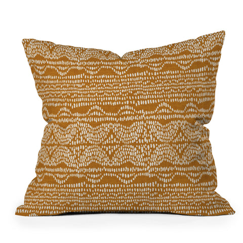 Iveta Abolina Dripping Dots Caramel Throw Pillow