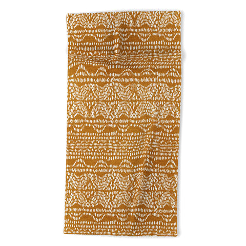 Iveta Abolina Dripping Dots Caramel Beach Towel