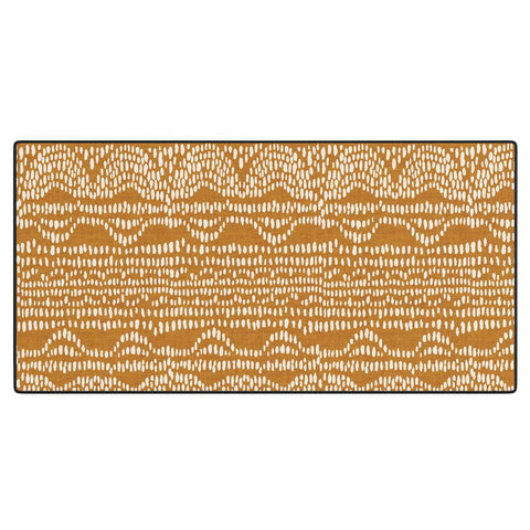 Iveta Abolina Dripping Dots Caramel Desk Mat