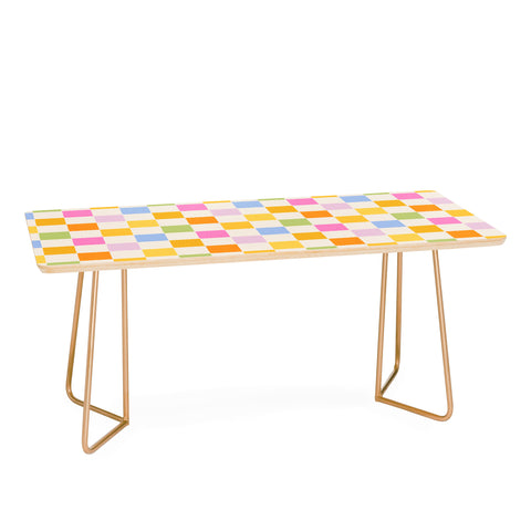 Iveta Abolina Eclectic Checker Check Cream Coffee Table