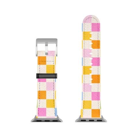 Iveta Abolina Eclectic Checker Check Cream Apple Watch Band
