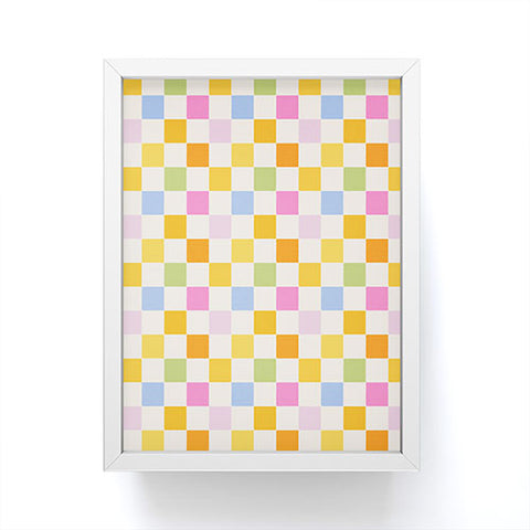 Iveta Abolina Eclectic Checker Check Cream Framed Mini Art Print