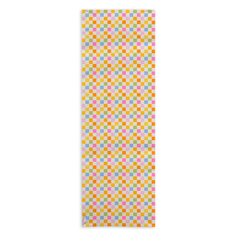 Iveta Abolina Eclectic Checker Check Cream Yoga Towel