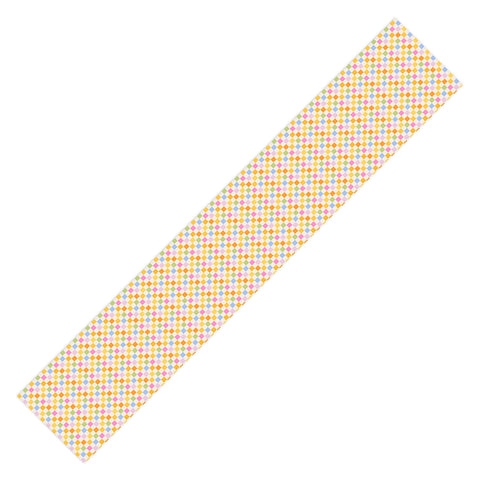 Iveta Abolina Eclectic Checker Check Cream Table Runner