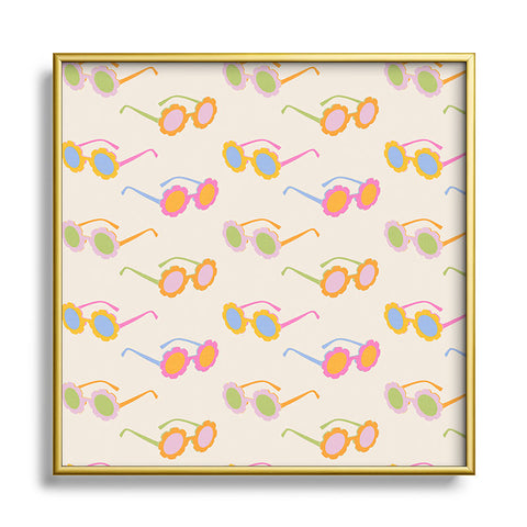 Iveta Abolina Eclectic Daisy Sunglasses Metal Square Framed Art Print