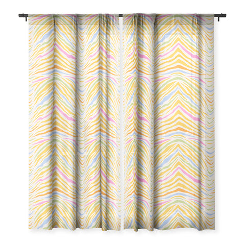 Iveta Abolina Eclectic Zebra Cream Sheer Window Curtain