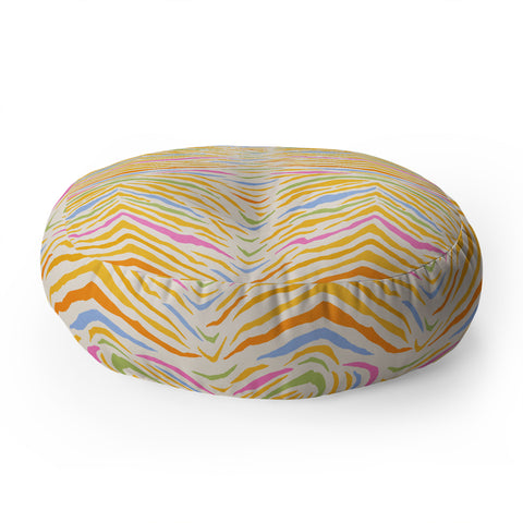 Iveta Abolina Eclectic Zebra Cream Floor Pillow Round