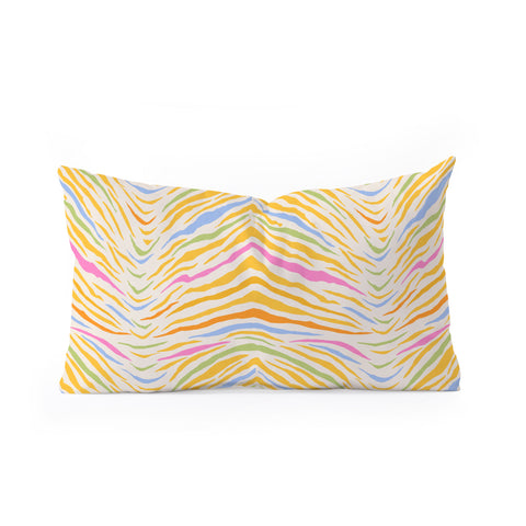 Iveta Abolina Eclectic Zebra Cream Oblong Throw Pillow