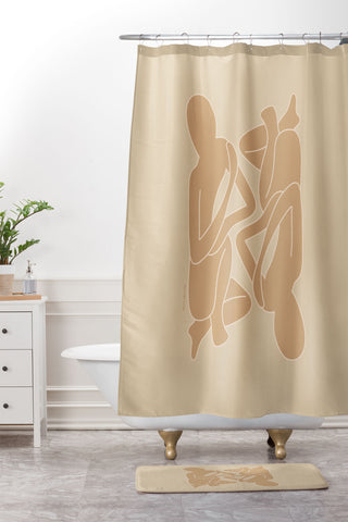 Iveta Abolina Exlibris Tan III Shower Curtain And Mat