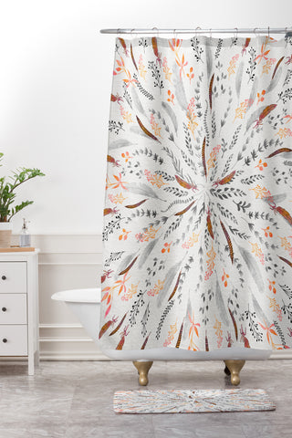 Iveta Abolina Feather Roll Shower Curtain And Mat