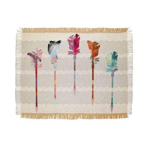 Iveta Abolina Feathered Arrows Throw Blanket