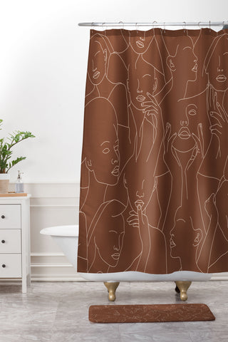 Iveta Abolina Fernanda Terracotta Shower Curtain And Mat
