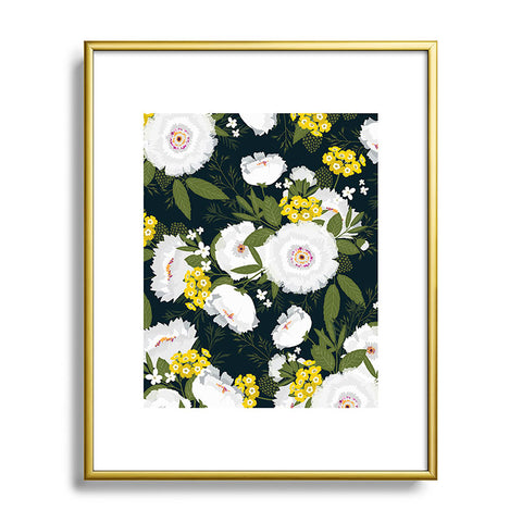 Iveta Abolina Fleurette Night Metal Framed Art Print