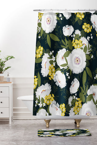 Iveta Abolina Fleurette Night Shower Curtain And Mat