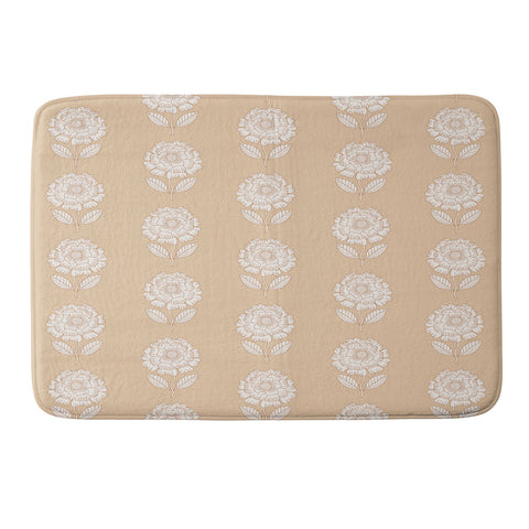 Iveta Abolina Floral Beige Coral Memory Foam Bath Mat