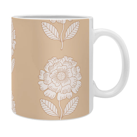 Iveta Abolina Floral Beige Coral Coffee Mug
