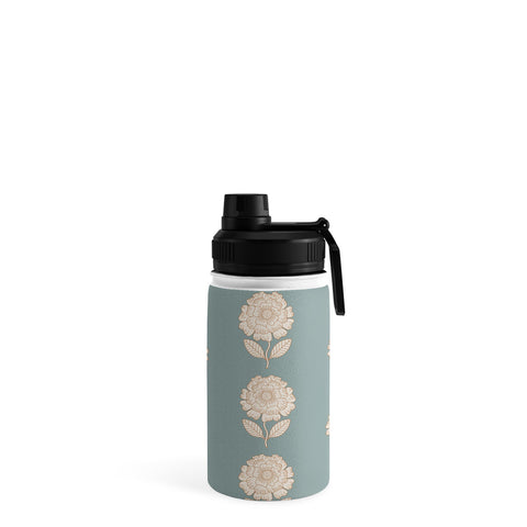 Iveta Abolina Floral Beige Teal Water Bottle