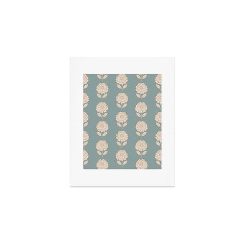 Iveta Abolina Floral Beige Teal Art Print