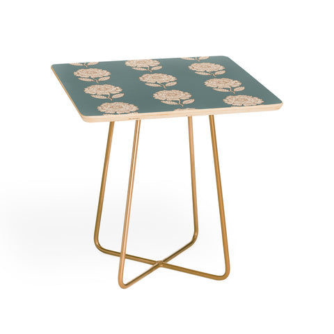 Iveta Abolina Floral Beige Teal Side Table