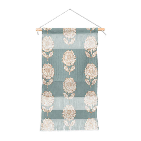 Iveta Abolina Floral Beige Teal Wall Hanging Portrait