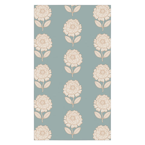 Iveta Abolina Floral Beige Teal Tablecloth