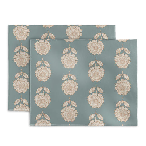 Iveta Abolina Floral Beige Teal Placemat