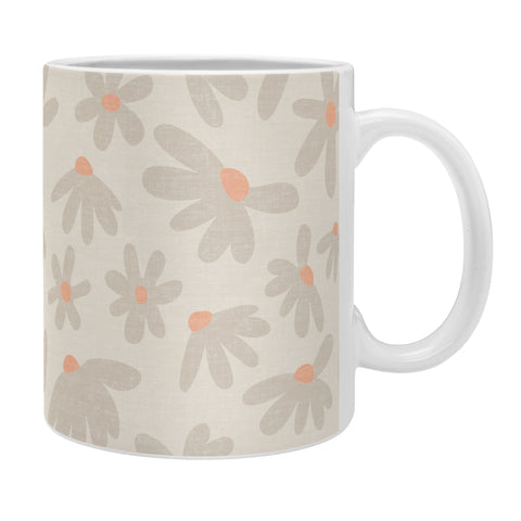 Iveta Abolina Freehand Daisies Neutral Coffee Mug