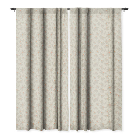 Iveta Abolina Freehand Daisies Neutral Blackout Window Curtain
