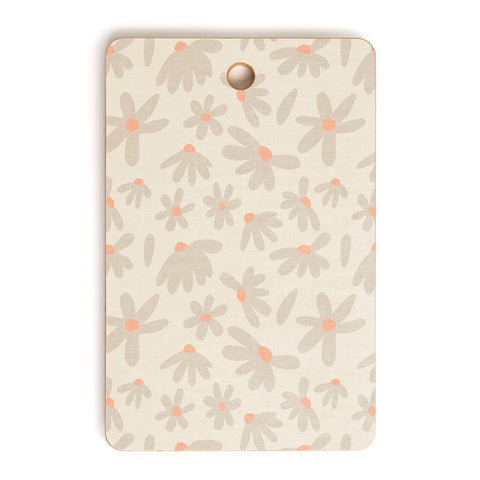 Iveta Abolina Freehand Daisies Neutral Cutting Board Rectangle