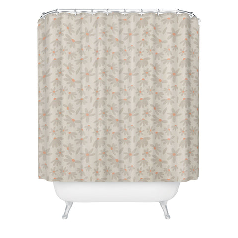 Iveta Abolina Freehand Daisies Neutral Shower Curtain