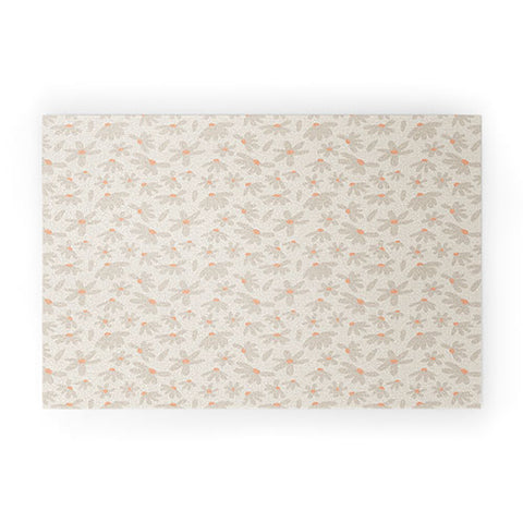 Iveta Abolina Freehand Daisies Neutral Welcome Mat