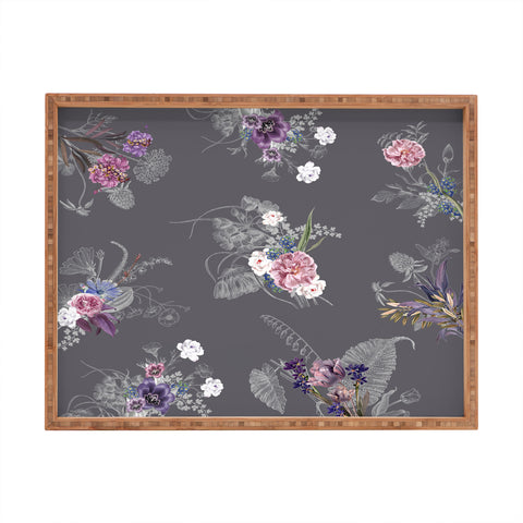 Iveta Abolina French Countryside Charcoal Rectangular Tray