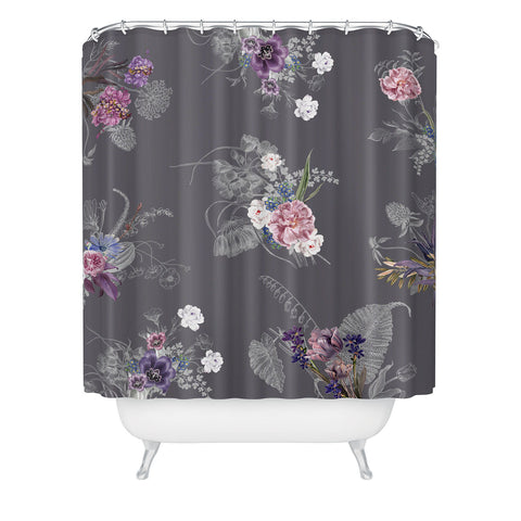 Iveta Abolina French Countryside Charcoal Shower Curtain