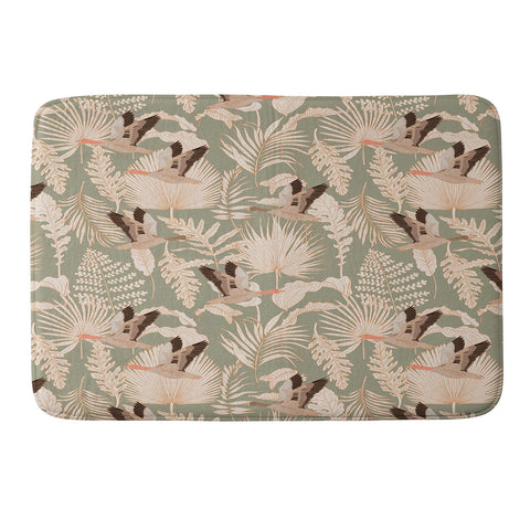 Iveta Abolina Geese and Palm Sage Memory Foam Bath Mat