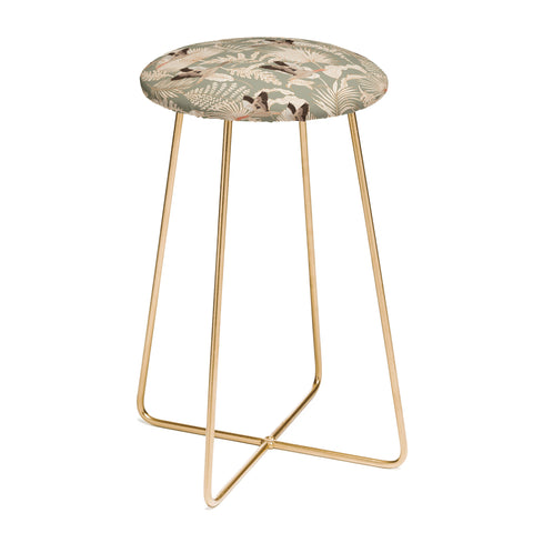 Iveta Abolina Geese and Palm Sage Counter Stool