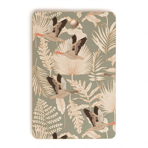 Iveta Abolina Geese and Palm Sage Cutting Board Rectangle
