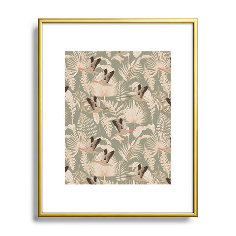 Iveta Abolina Geese and Palm Sage Metal Framed Art Print